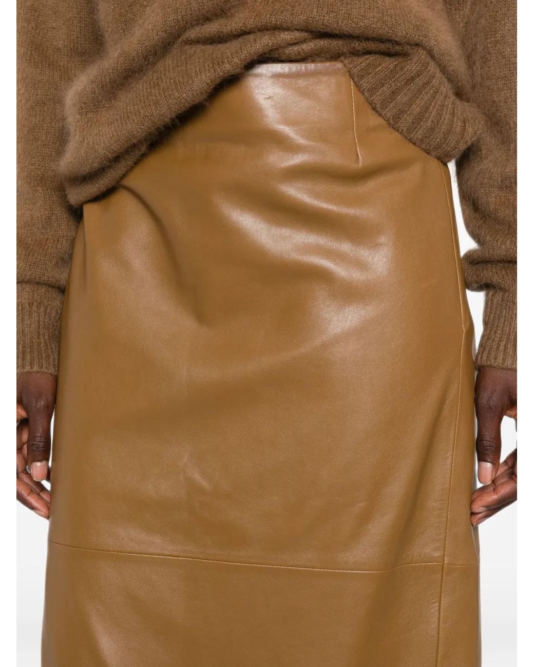 Dorothee Schumacher Natural Sleek Statement Leather Skirt