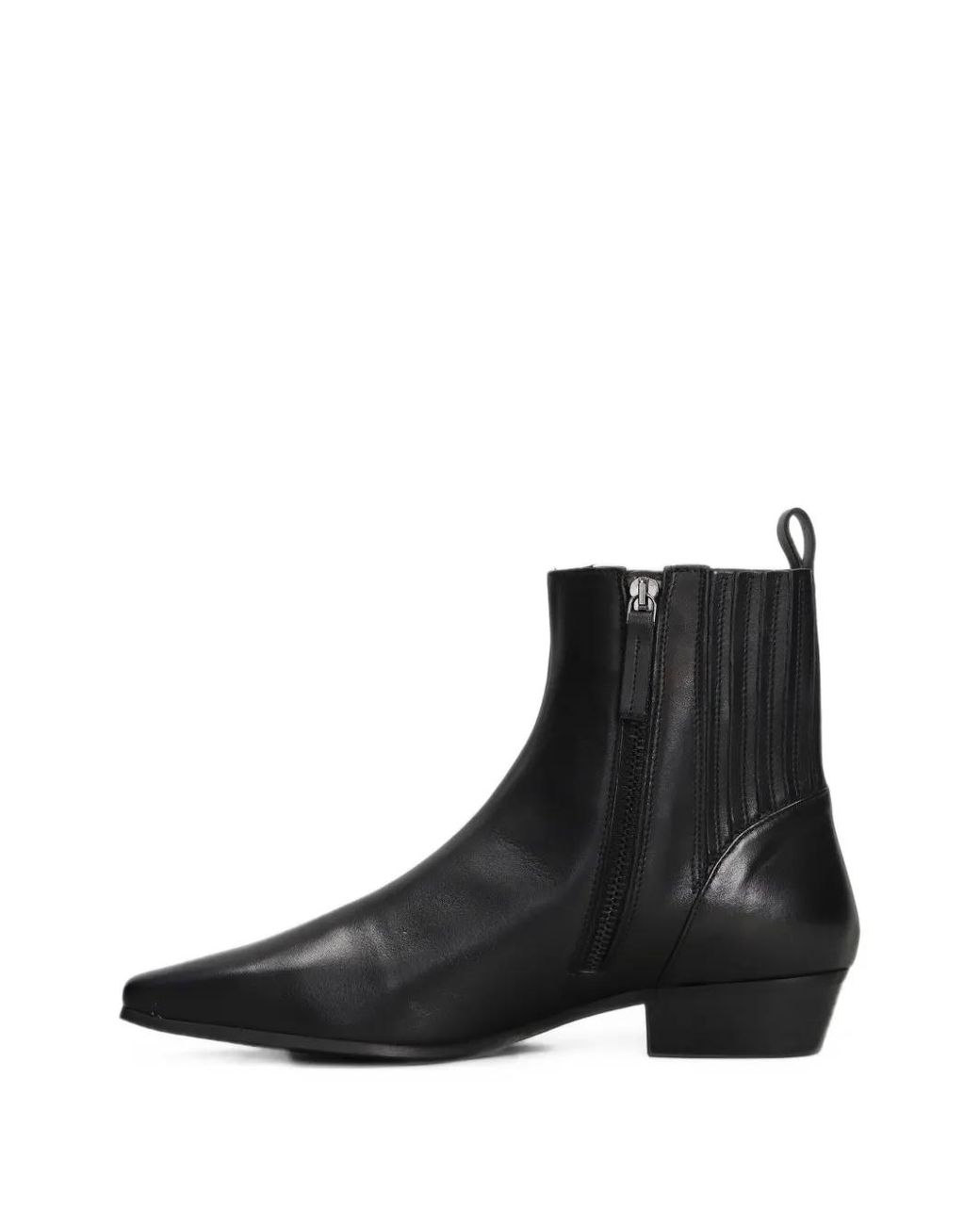 Evaluna Black Pointed-Toe Ankle Boots