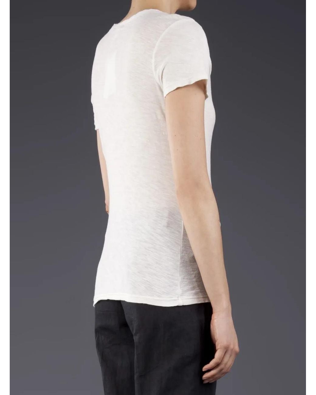 James Perse White Casual V-Neck T-Shirt