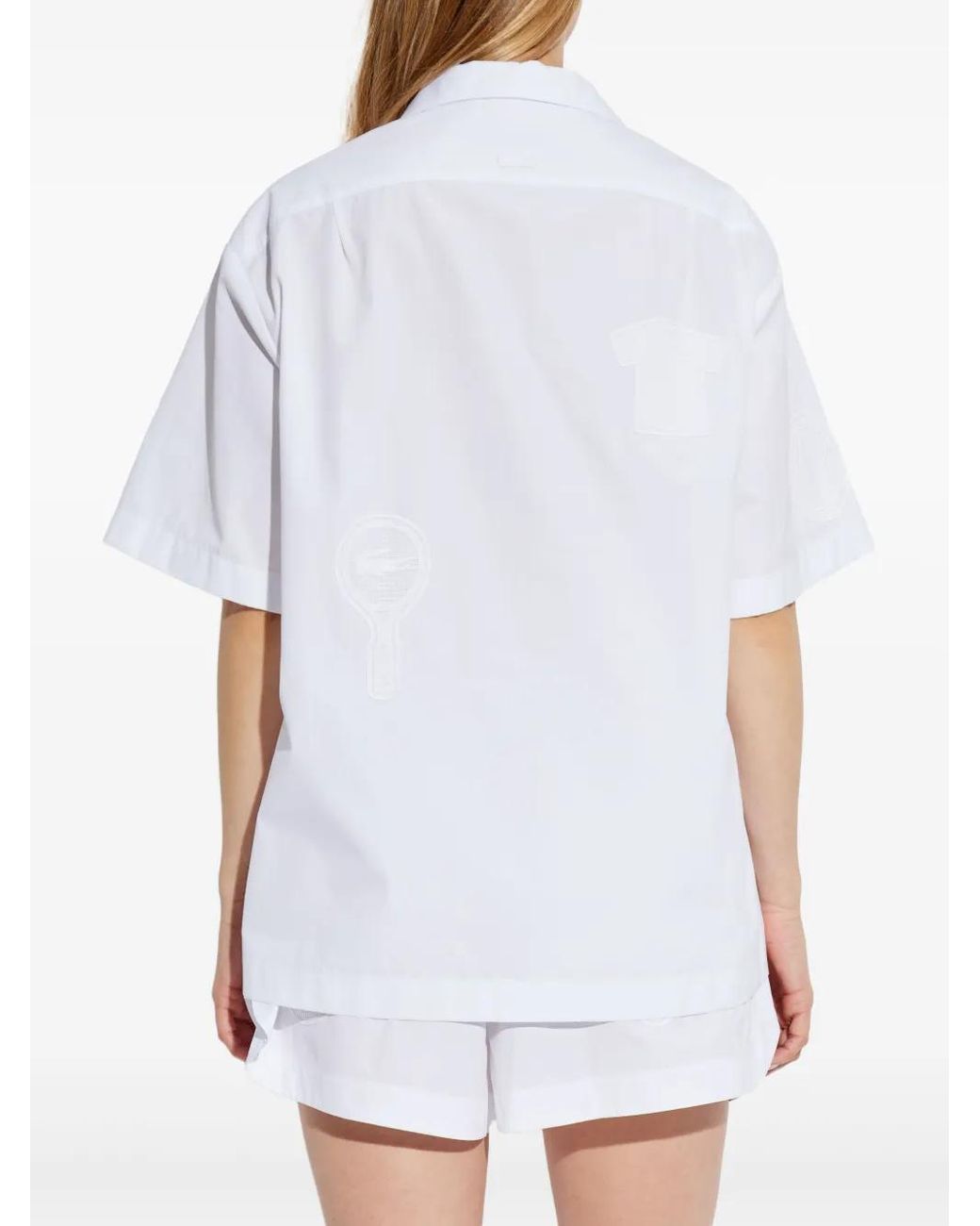 Lacoste White Logo-Patch Shirt