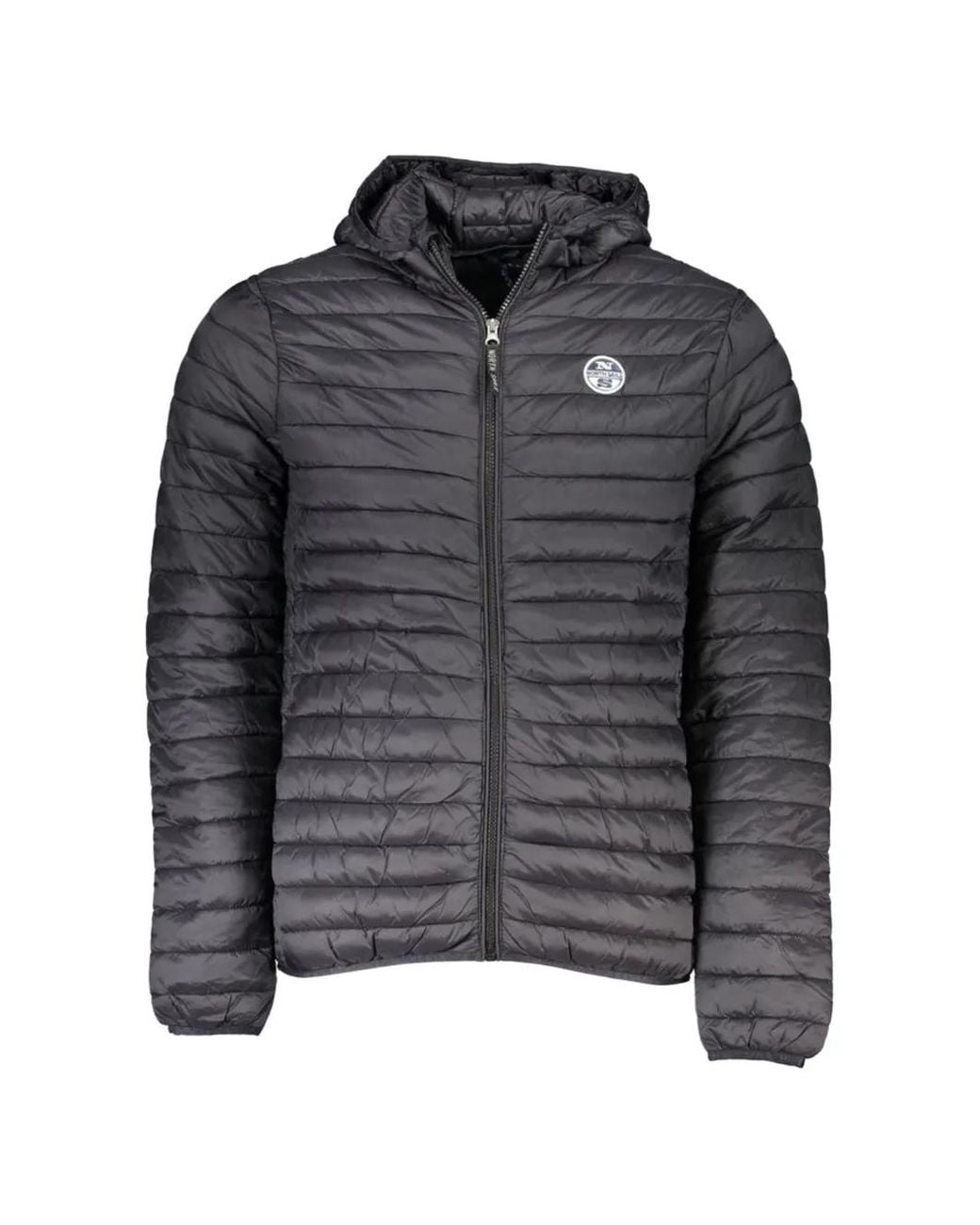 North Sails Black Hooded Quilted Jacket for men