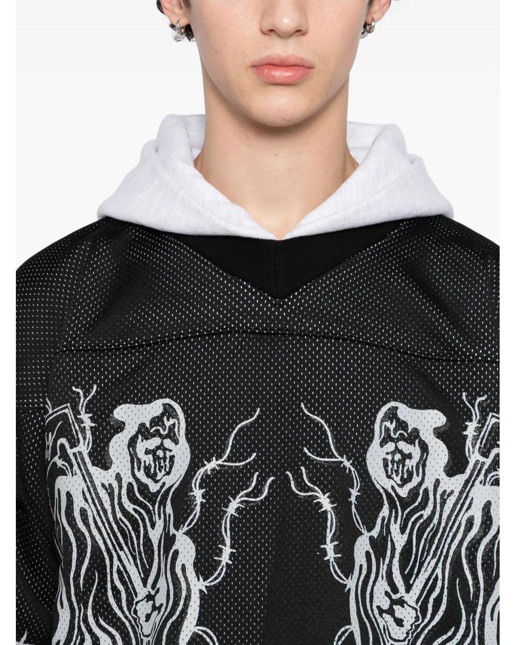 Warren Lotas Black Graphic-Print Hoodie for men