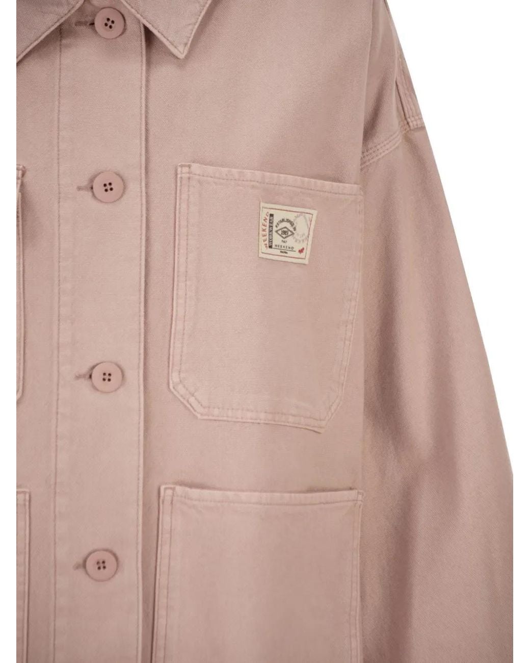 Chaqueta Con Parche Del Logo Y Múltiples Bolsillos Weekend by Maxmara de color Pink