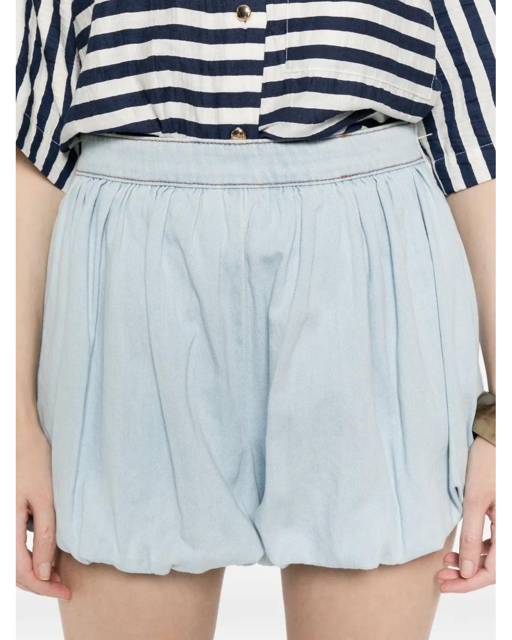 Maje White Pleated Shorts