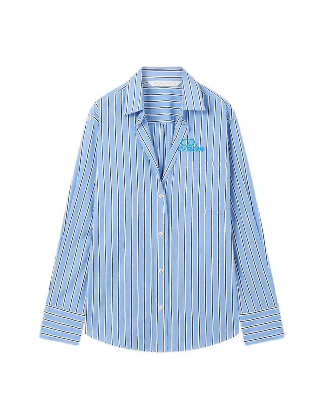 Palm Angels Blue Palm Sway Oversized Shirt