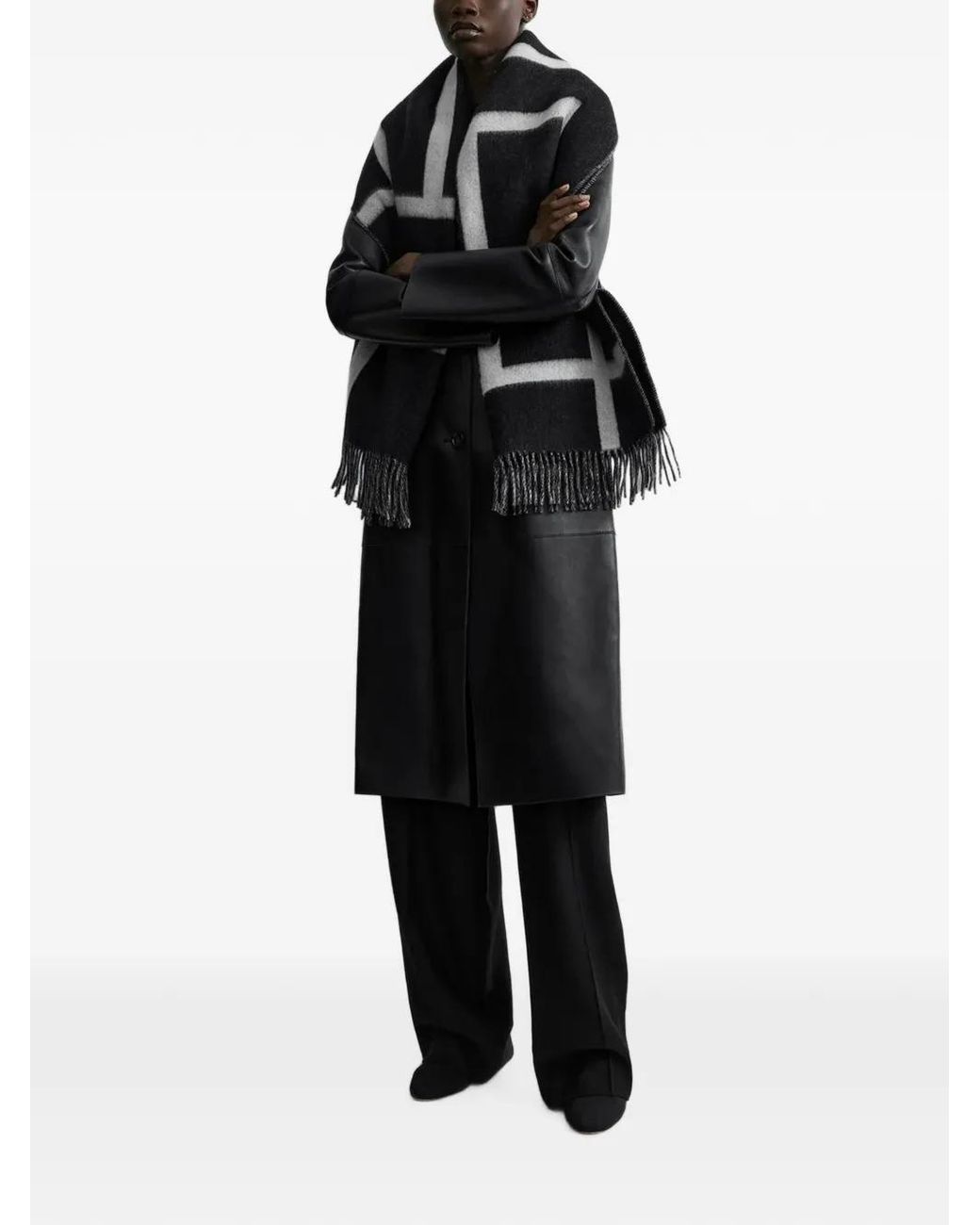 Totême  Black Brushed Scarf