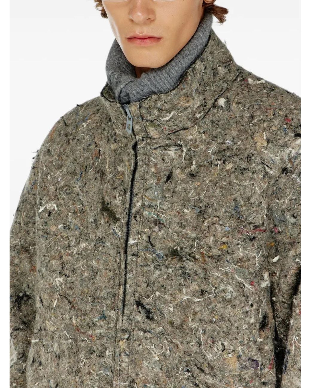 DIESEL Green Upcycled Felted Jacket for men