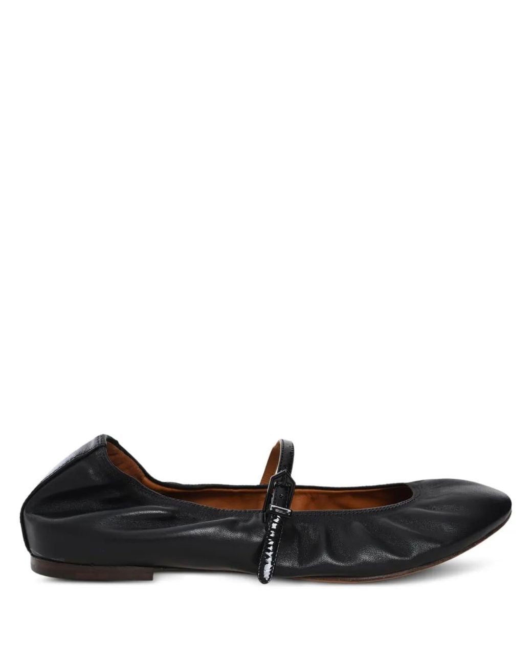 Lanvin Black Leather Ballet Flats
