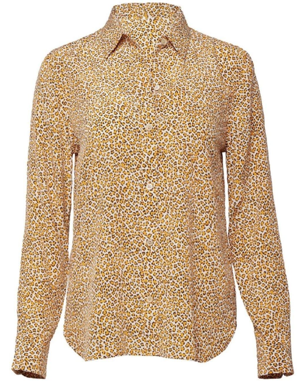 Long-sleeve Leopard Silk Shirt Equipment en coloris Marron | Lyst