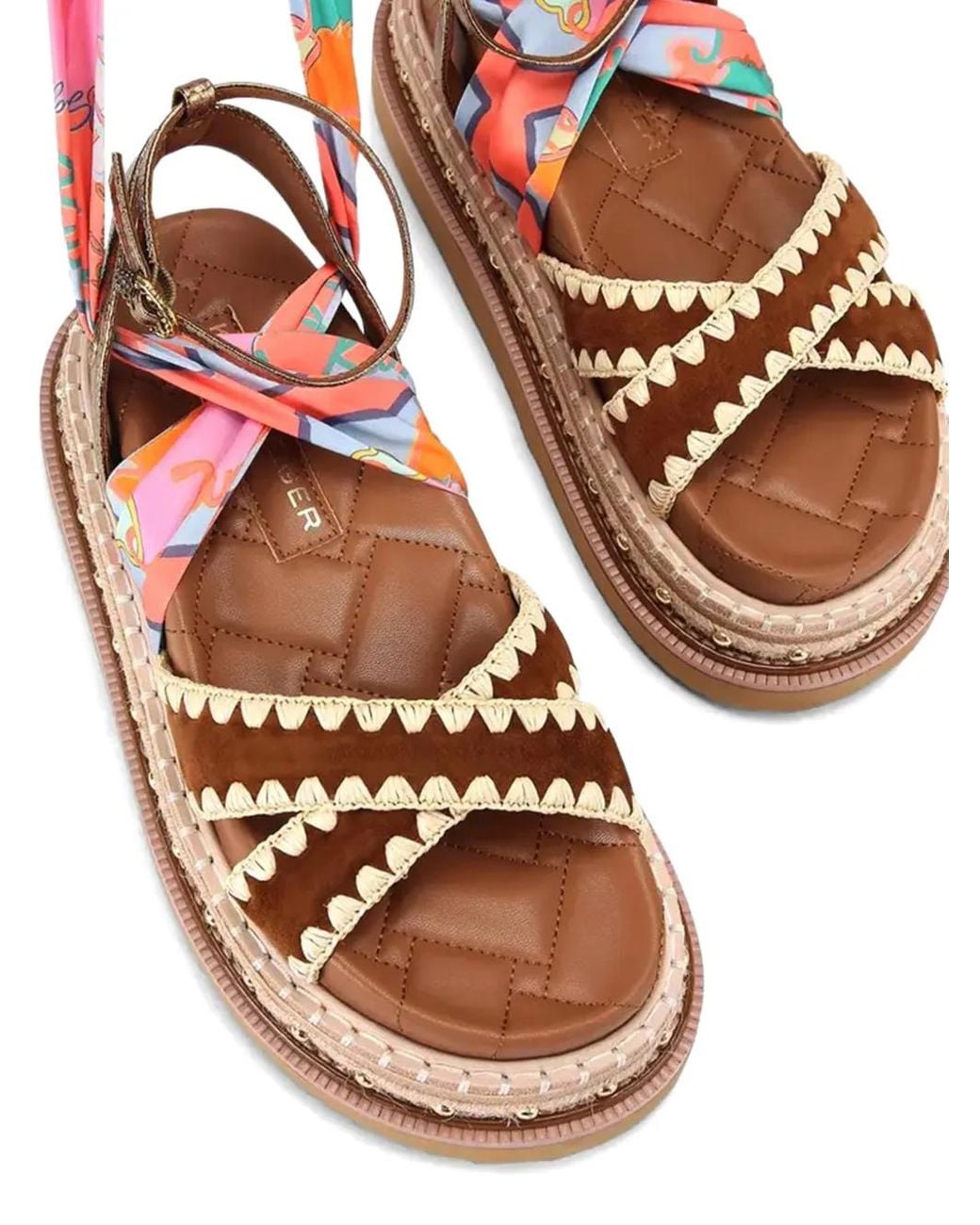 Kurt Geiger Pink Orson Cross Scarf Sandals