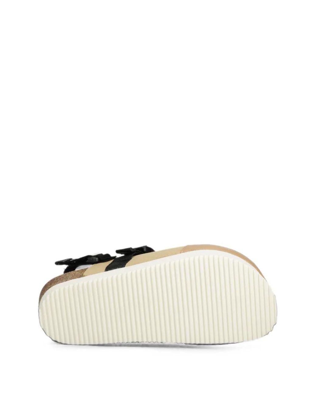 Novesta Natural Buckle-Strap Flat Mules