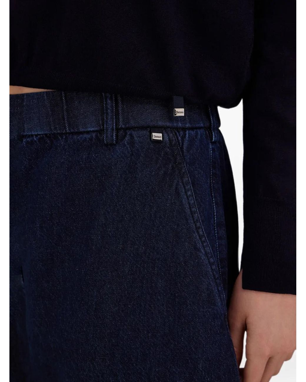 Herno Regular-Fit Palazzo Jeans in het Blue