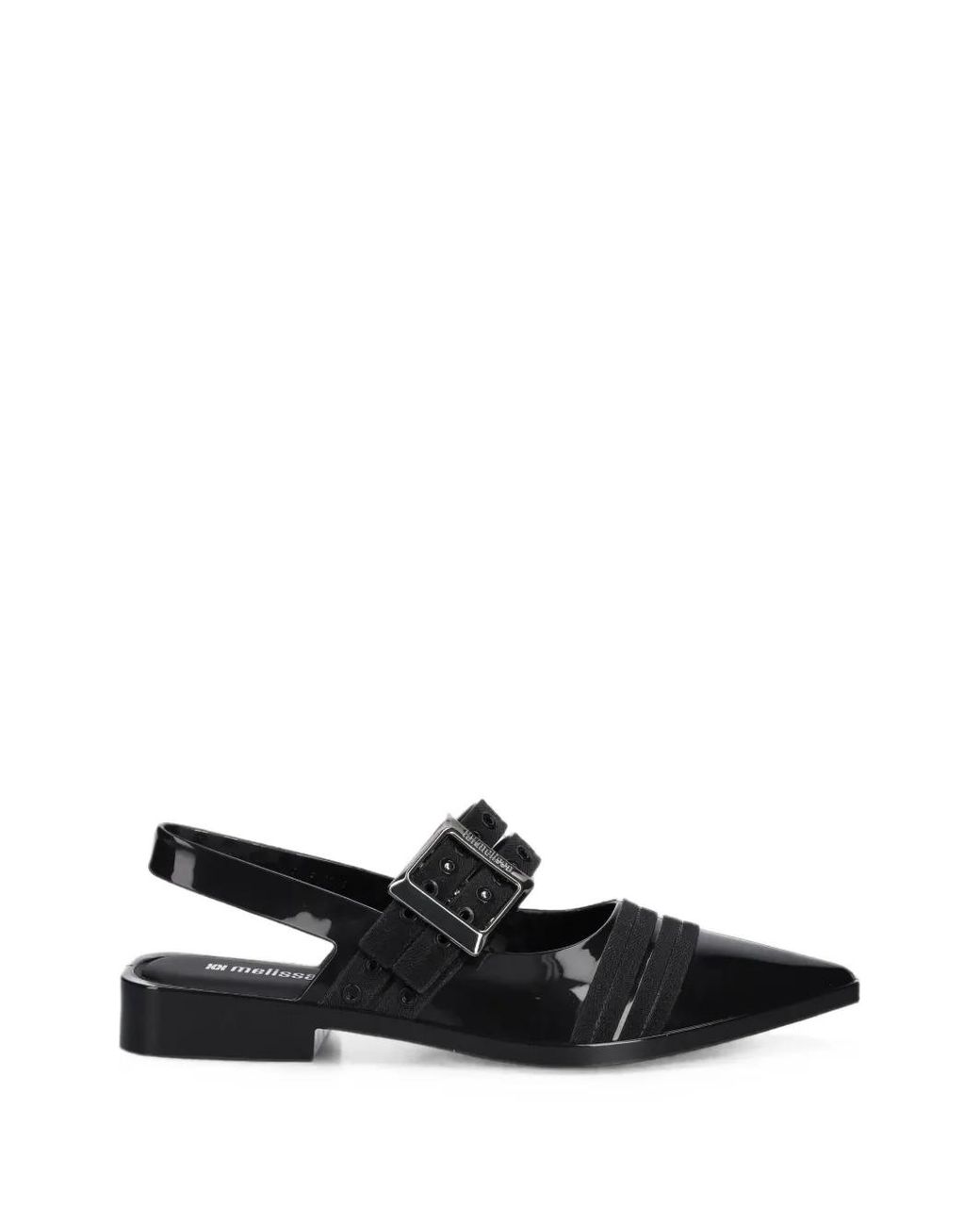 Melissa White Buckle-Fastening Slingback Ballet Flats