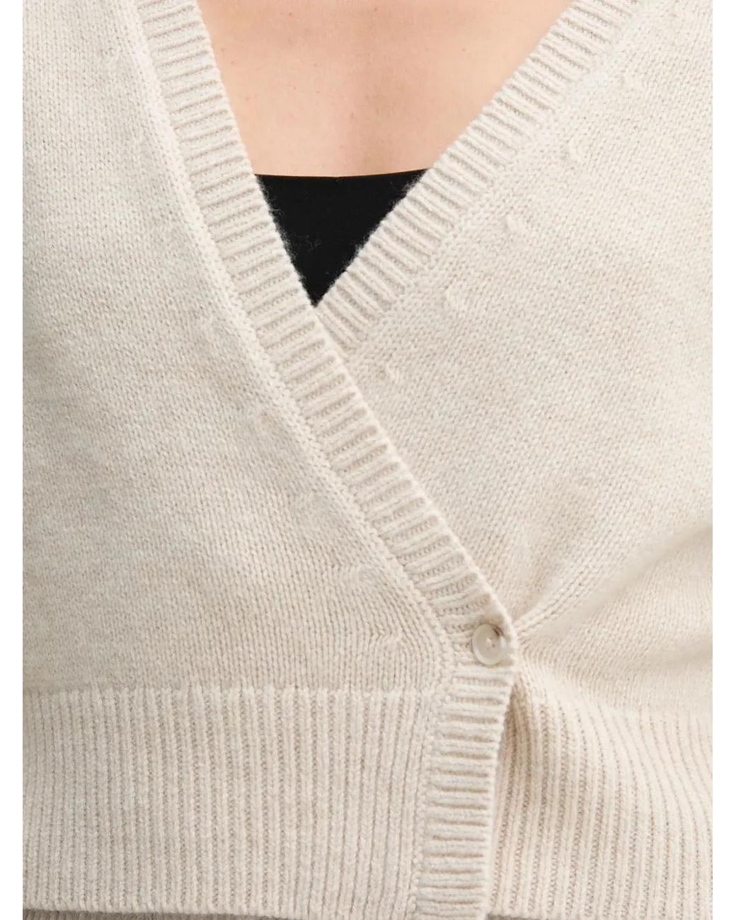 Ouí Natural V-Neck Button Cardigan