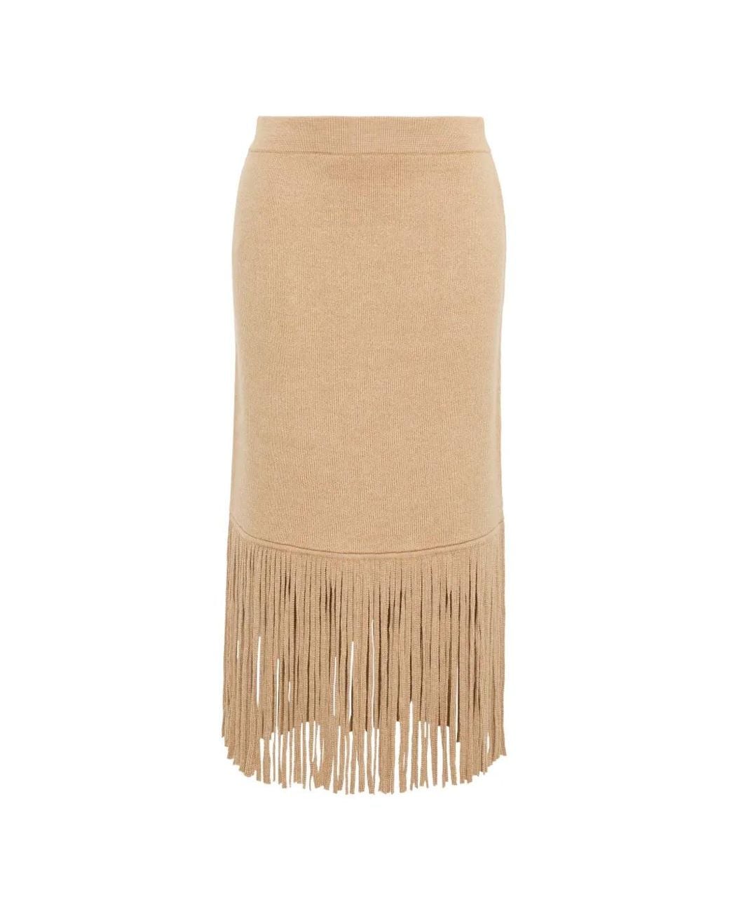 Cara Cara Natural Delphi Fringe-Trimmed Midi Skirt