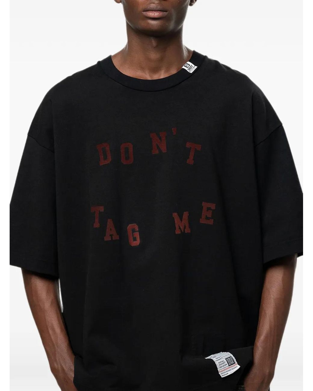 Maison Mihara Yasuhiro Black Don'T Tag Me. Flocky-Print T-Shirt for men