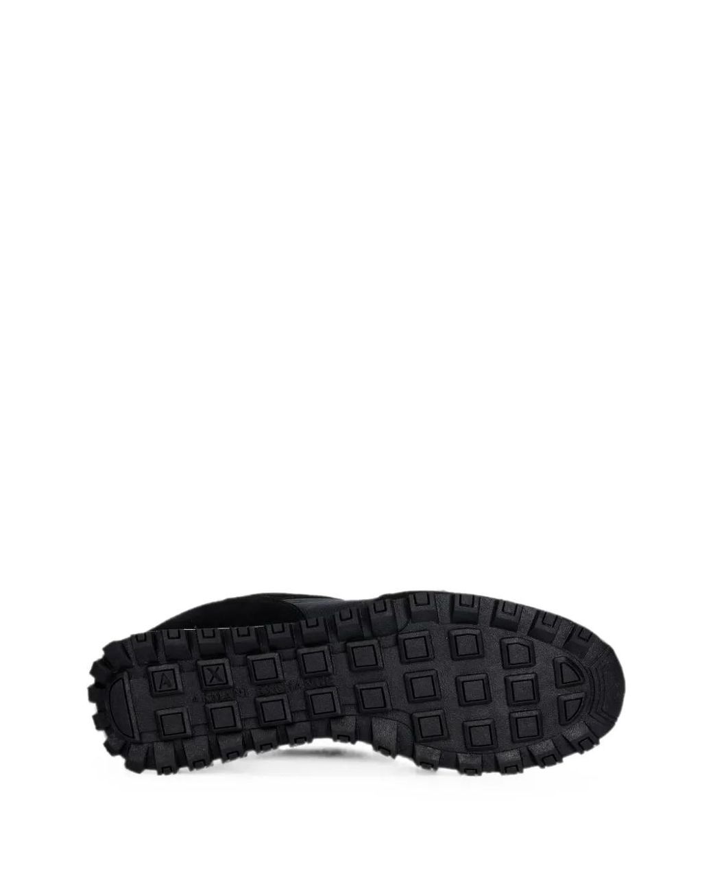 ARMANI EXCHANGE Black Monogram-Print Lace-Up Sneakers