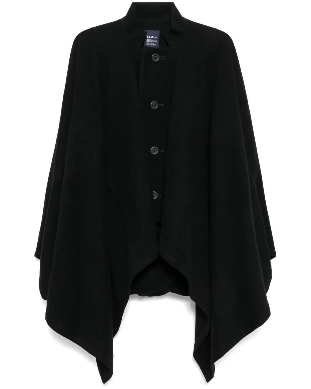 Yohji Yamamoto Black Button-Up Cape