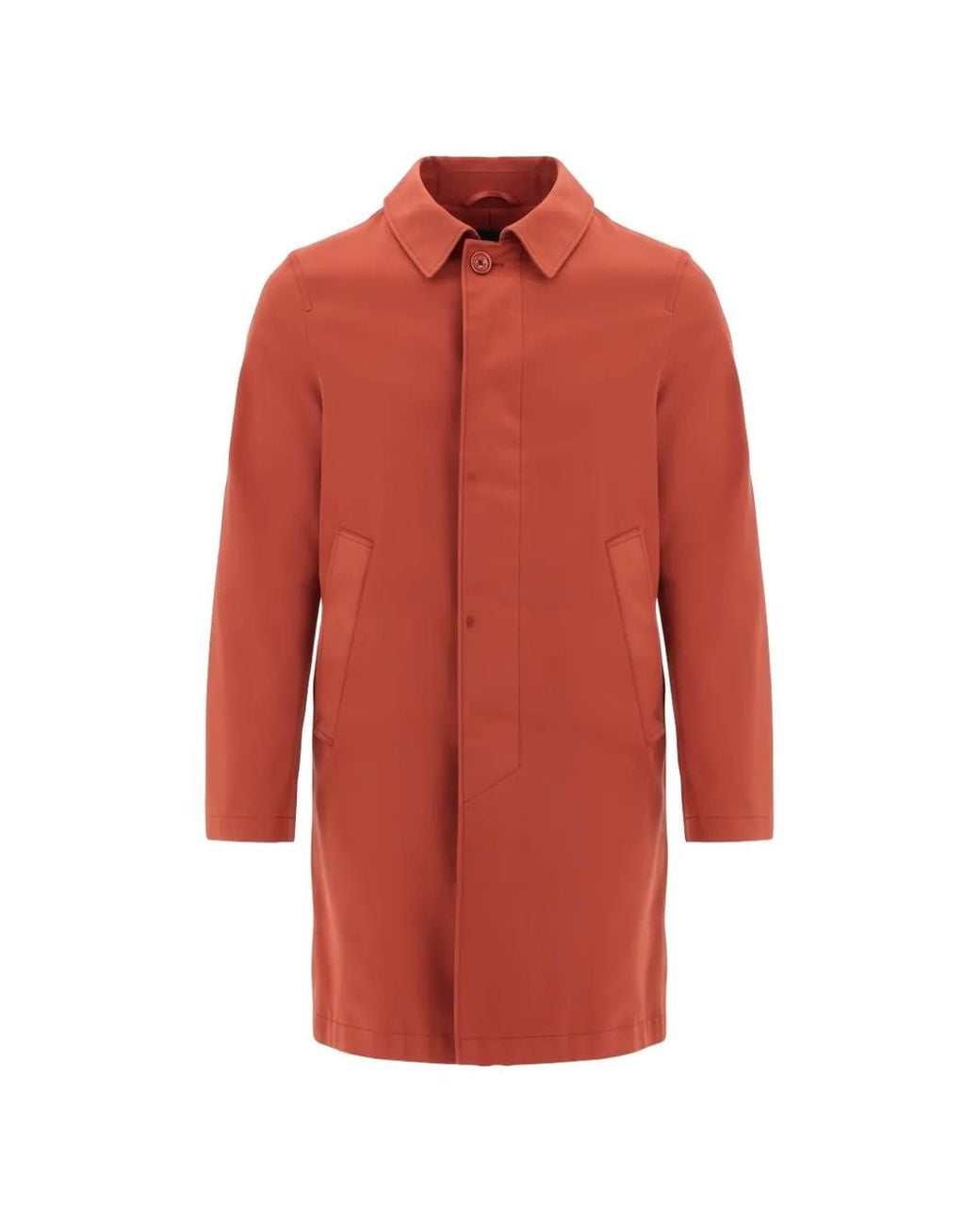 Herno Red Concealed-Front Coat for men