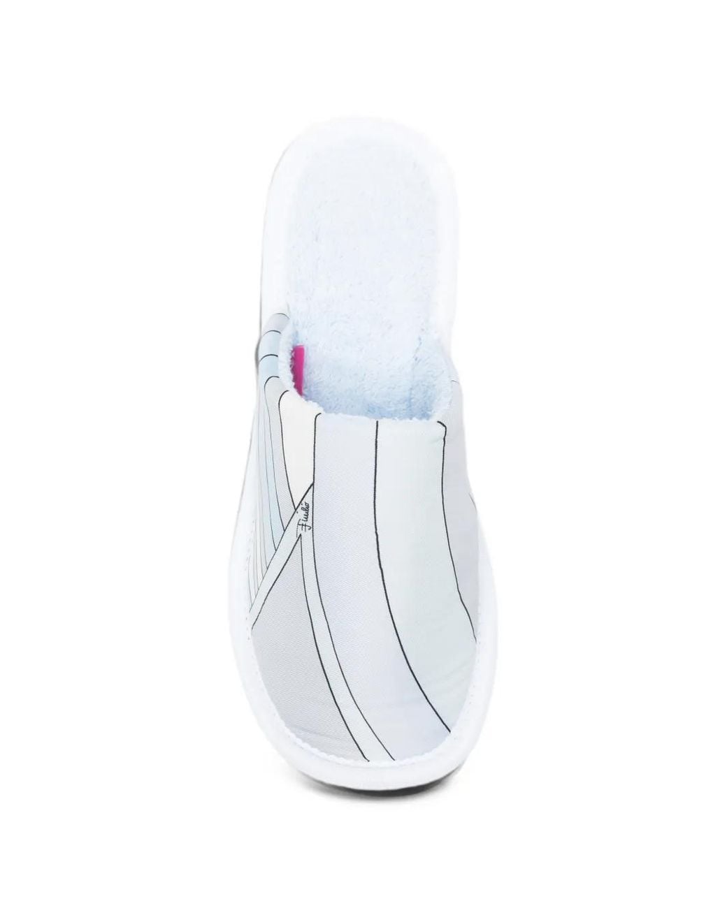 Emilio Pucci White Marmo-Print Silk Slippers