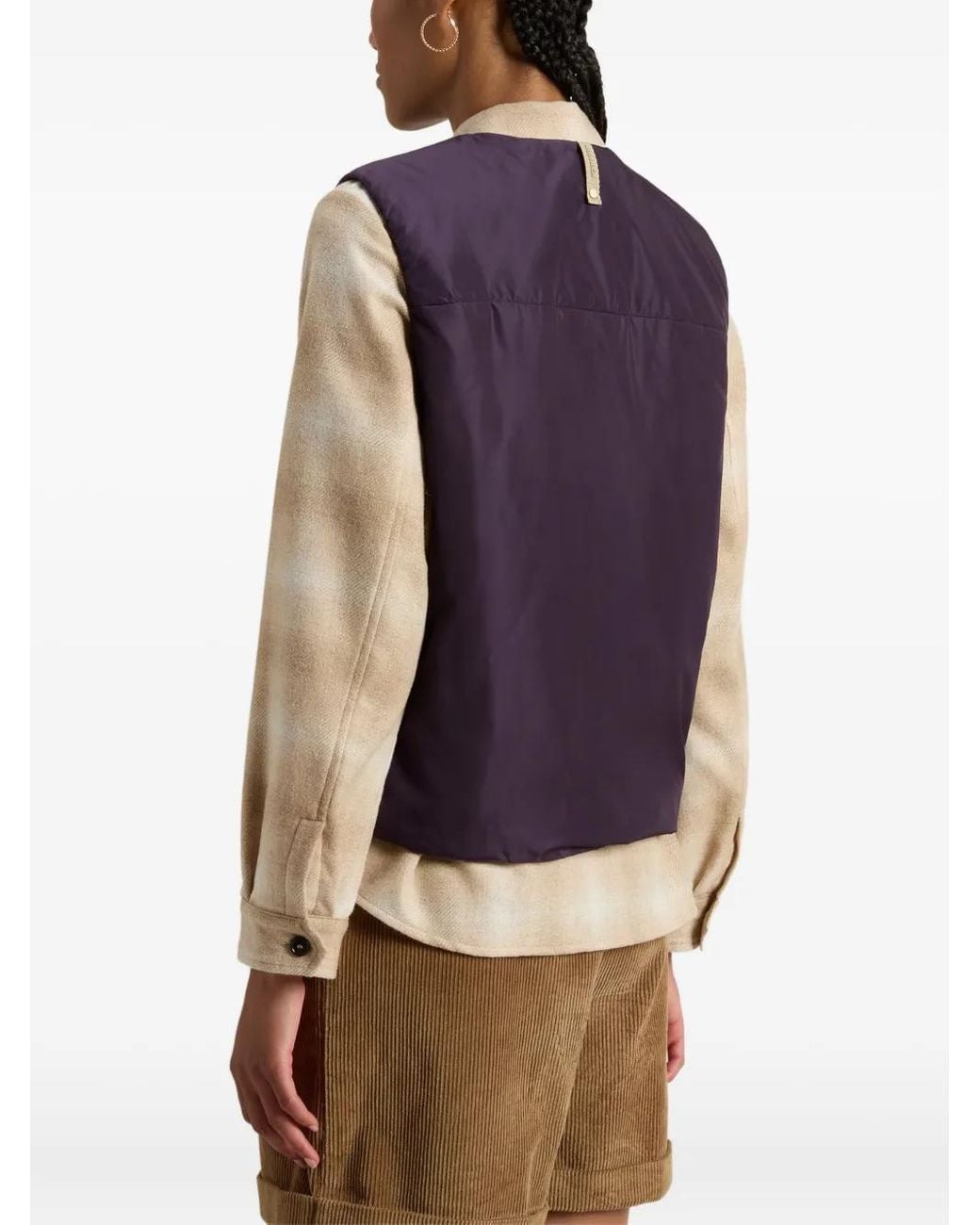 Woolrich Purple Button-Fastening Quilted Vest