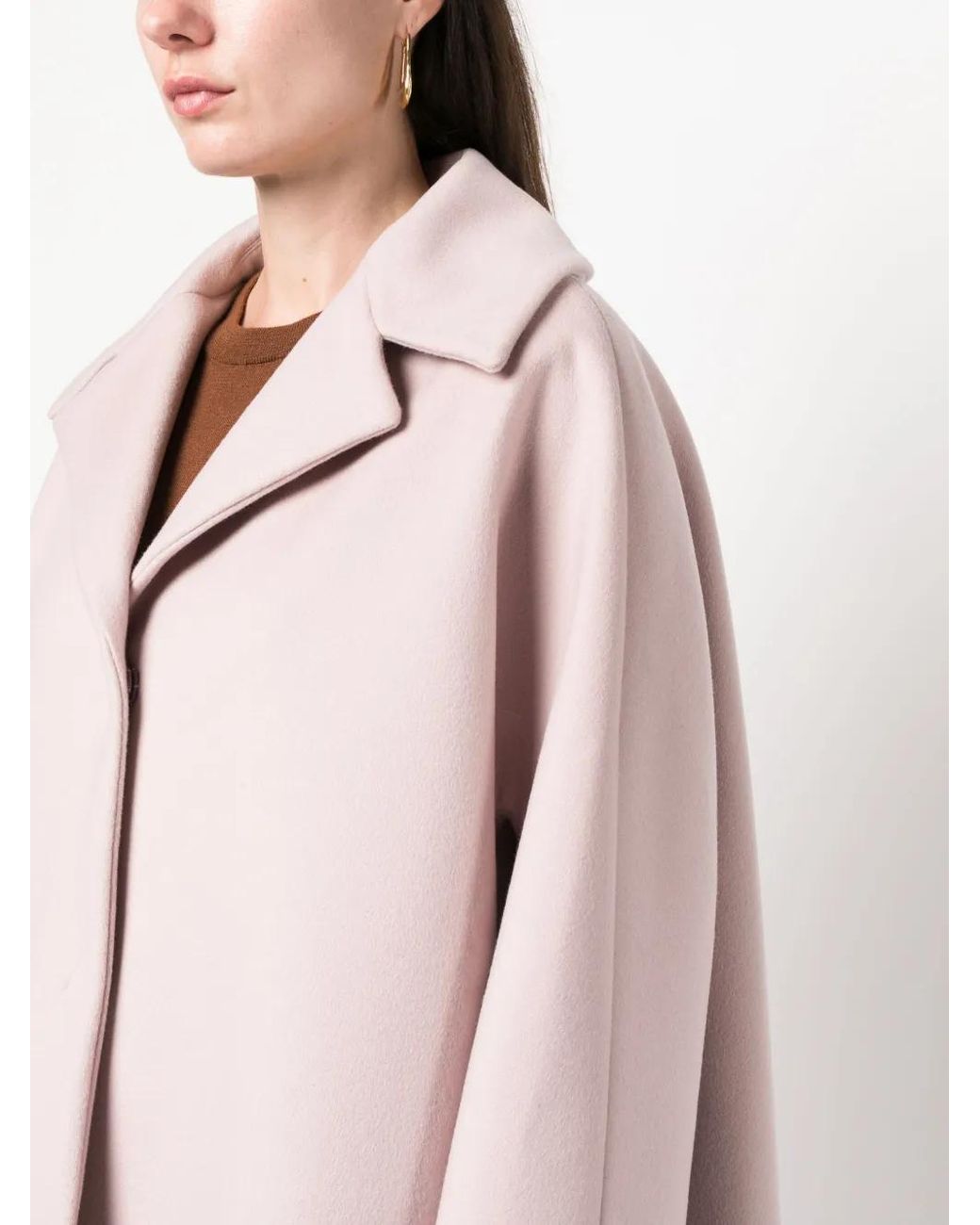Herno Pink Single-Breasted Wool-Blend Coat
