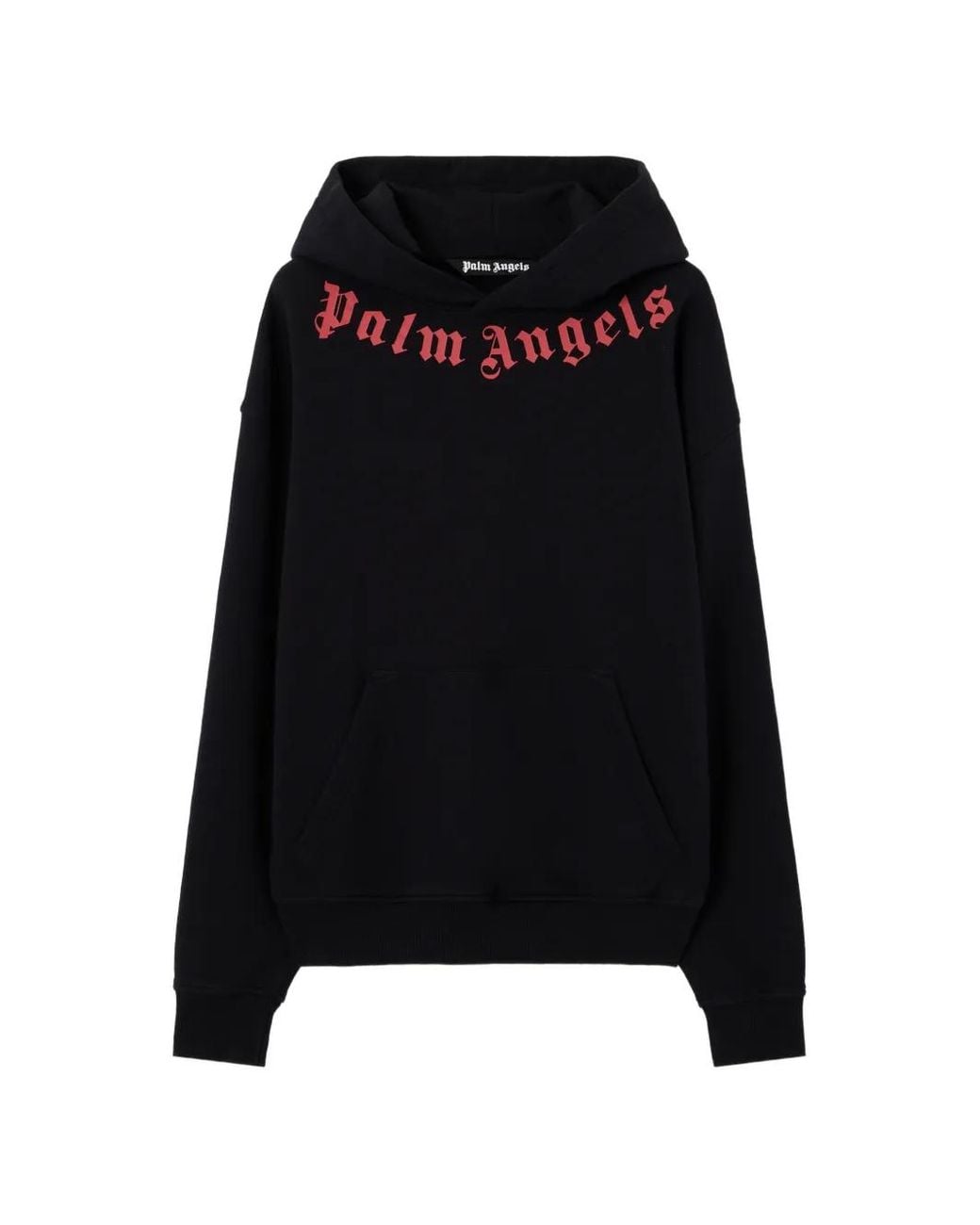 Palm Angels Black Neck Logo Hoodie for men