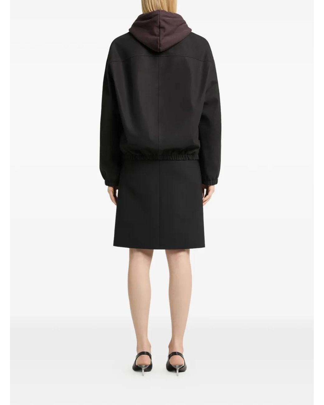 Courreges Black Veste Bomber À Col En Vinyle