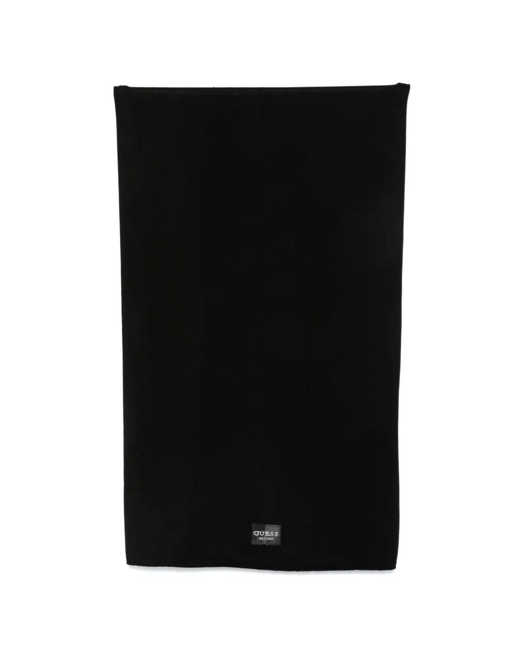 Guess Black Gestrickter Schal Mit Logo-Patch
