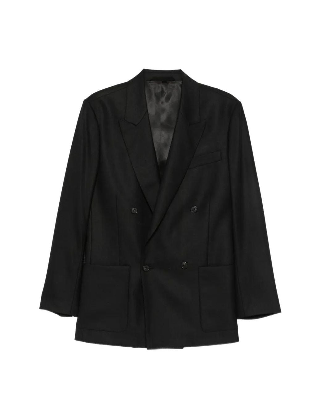 Grifoni Black Gineria Double-Breasted Peak-Lapels Blazer