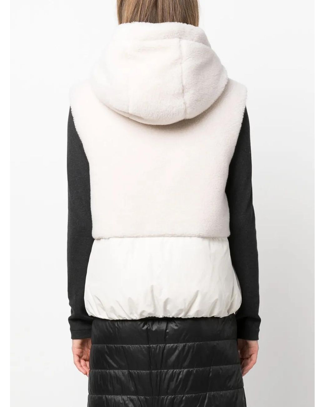 Brunello Cucinelli White Faux-fur Hooded Gilet