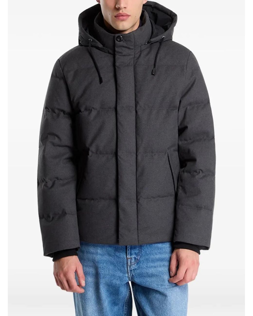 Gant Gray Quilted Hooded Jacket for men
