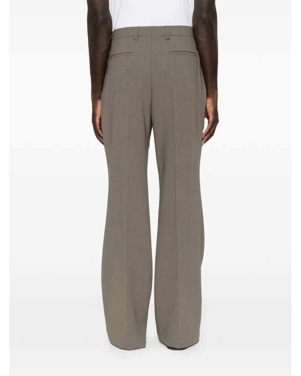 Valentino Garavani Gray Pressed-Crease Tailored Trousers for men