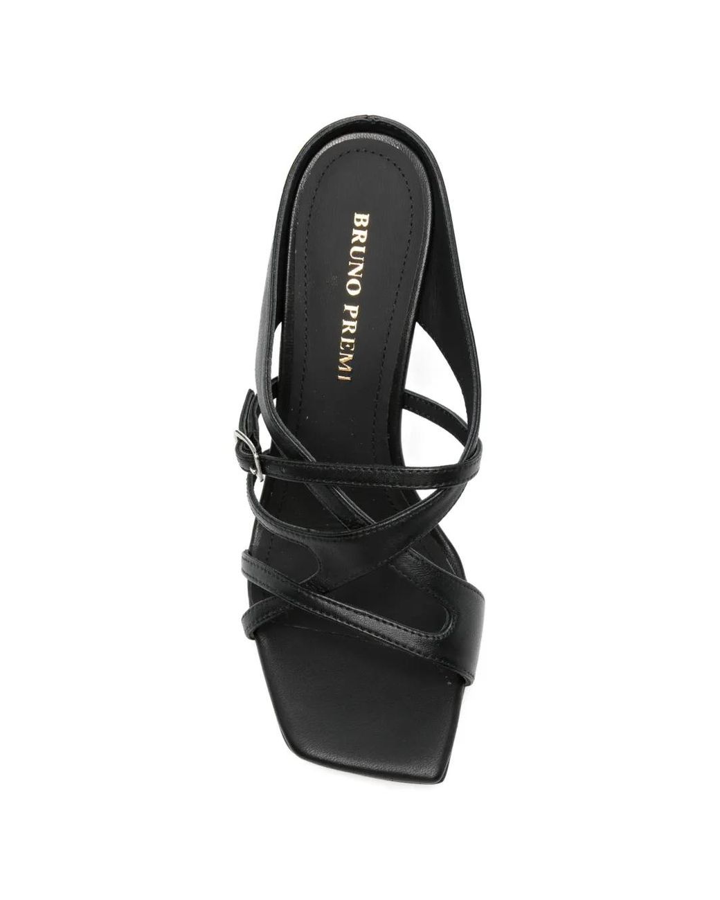 Bruno Premi Black Buckle-Strap Sandals