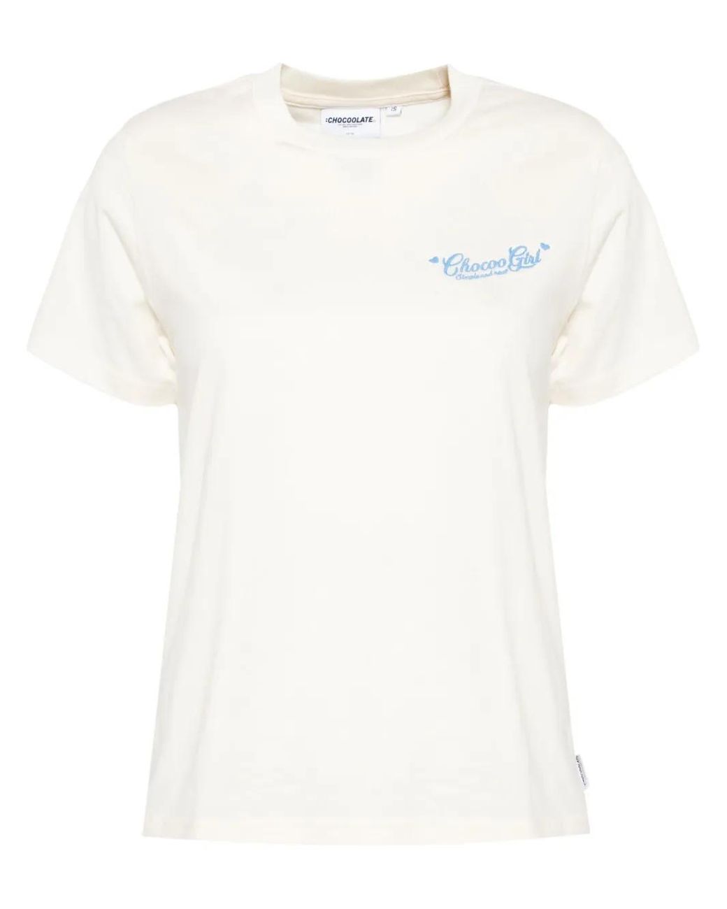 Chocoolate White Logo-Embrodiered T-Shirt