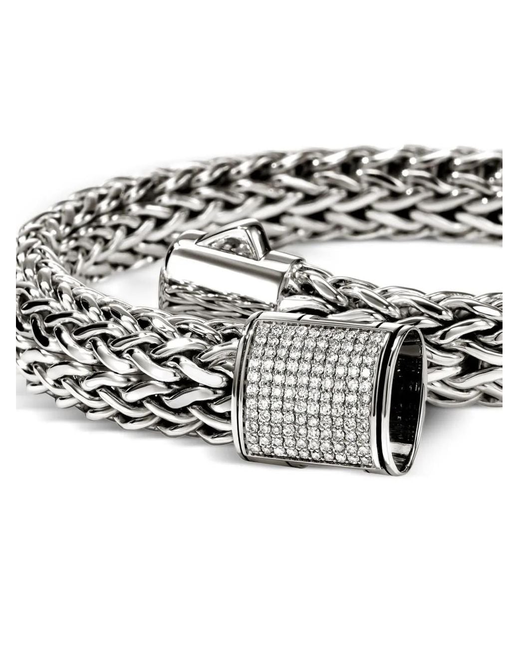 John Hardy White Sterling Icon Diamond Bracelet