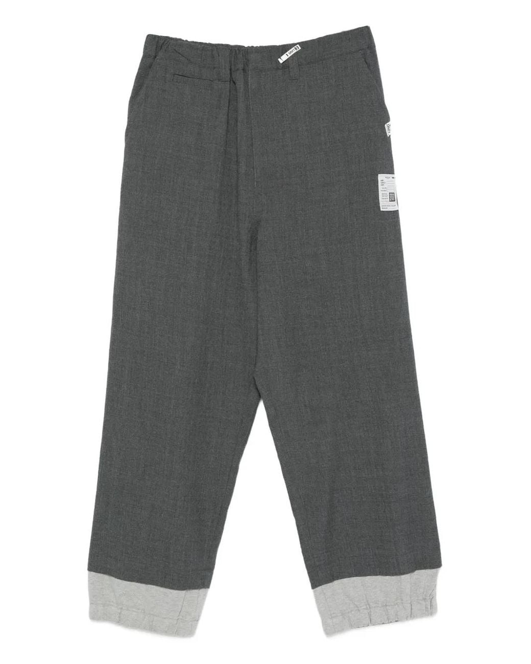 Maison Mihara Yasuhiro Gray Cuffed Panelled Trousers for men