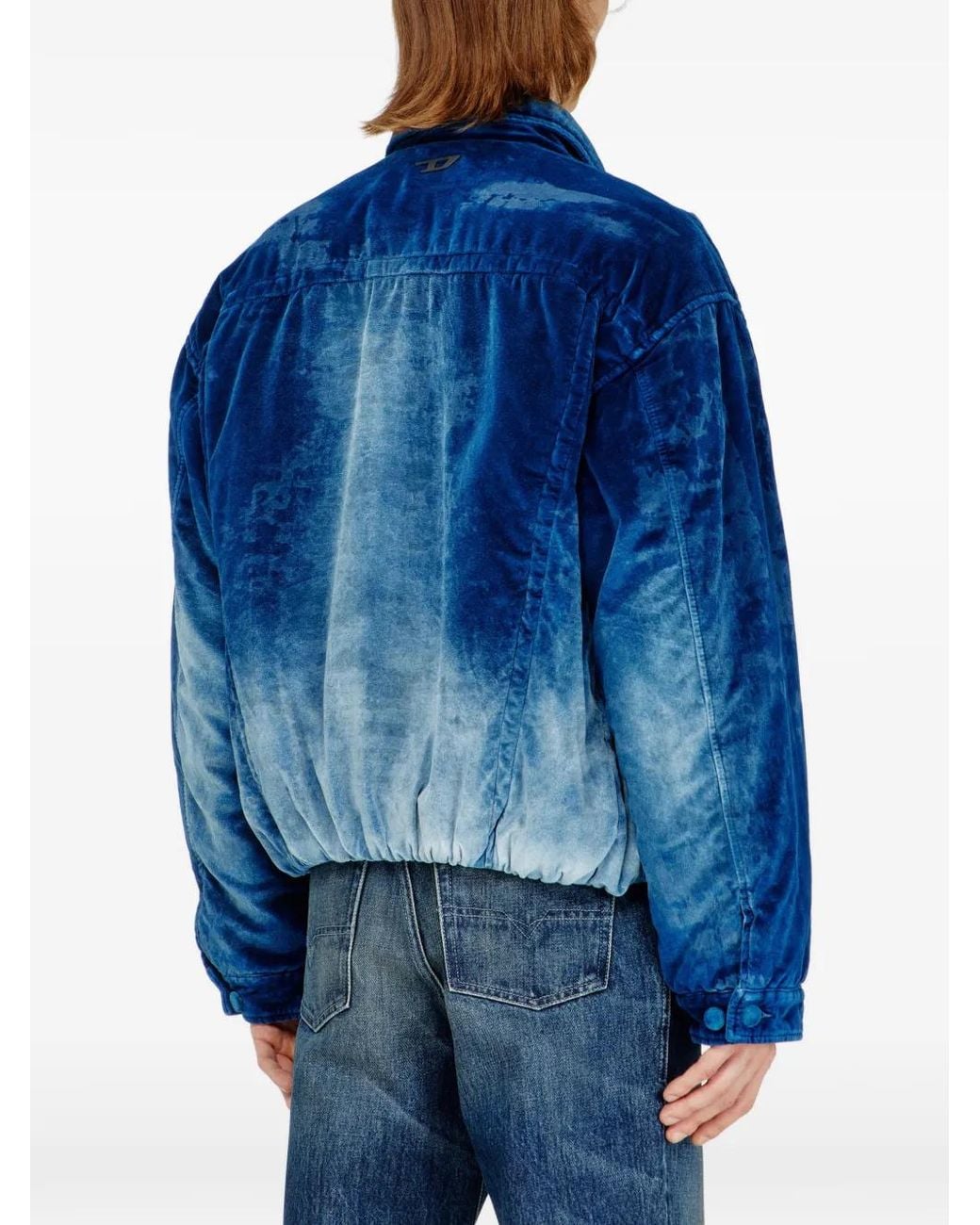 DIESEL Blue Veste En Jean À Taille Élastiquée for men