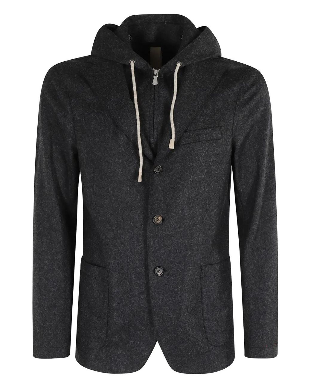 Eleventy Black Hooded Blazer for men