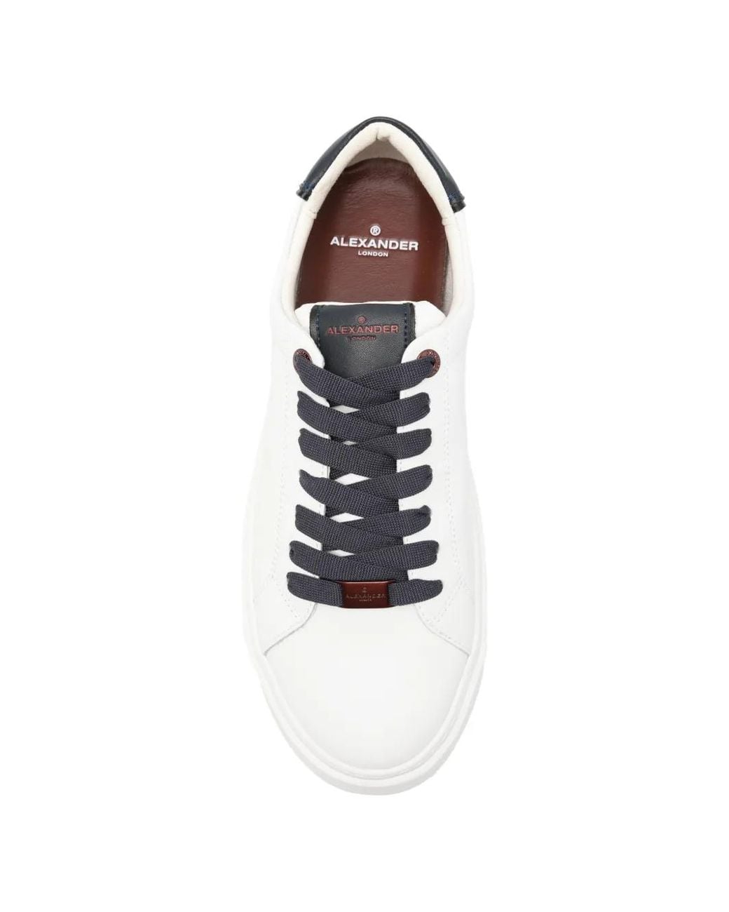 Alexander Smith White London Logo-Print Leather Sneakers for men