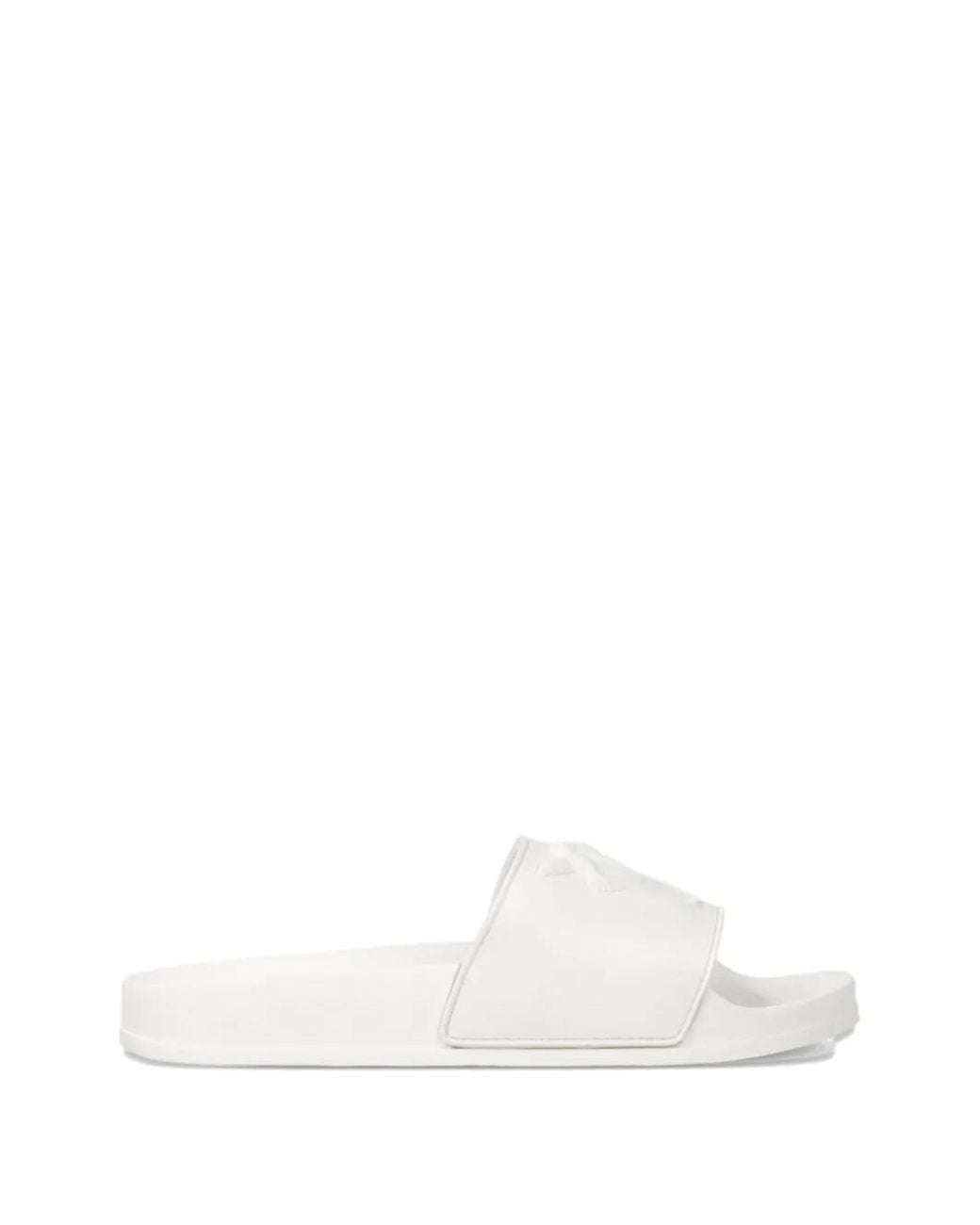 Pinko White Logo-Embossed Slides