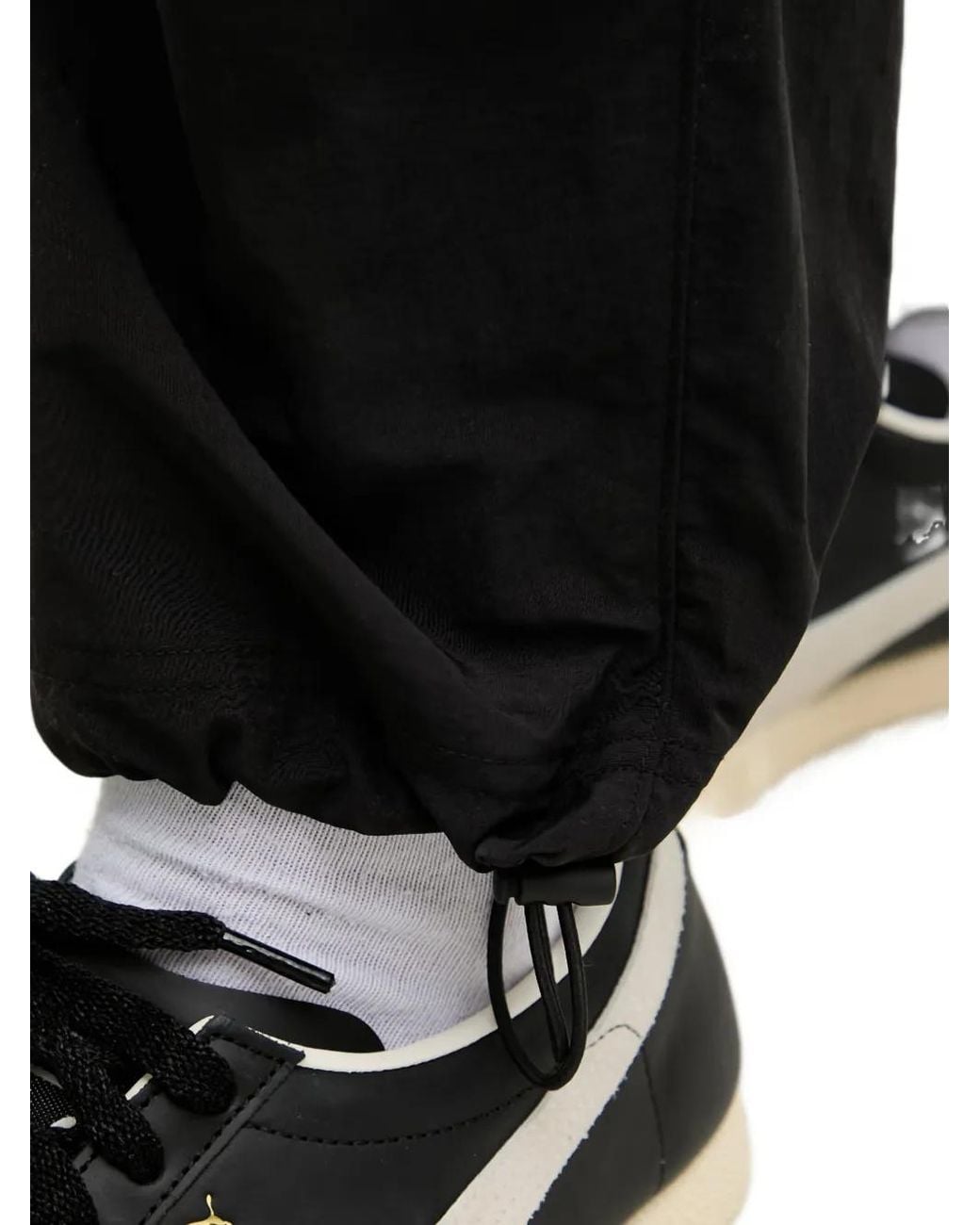 PUMA Black Logo-Embroidered Cargo Pants for men