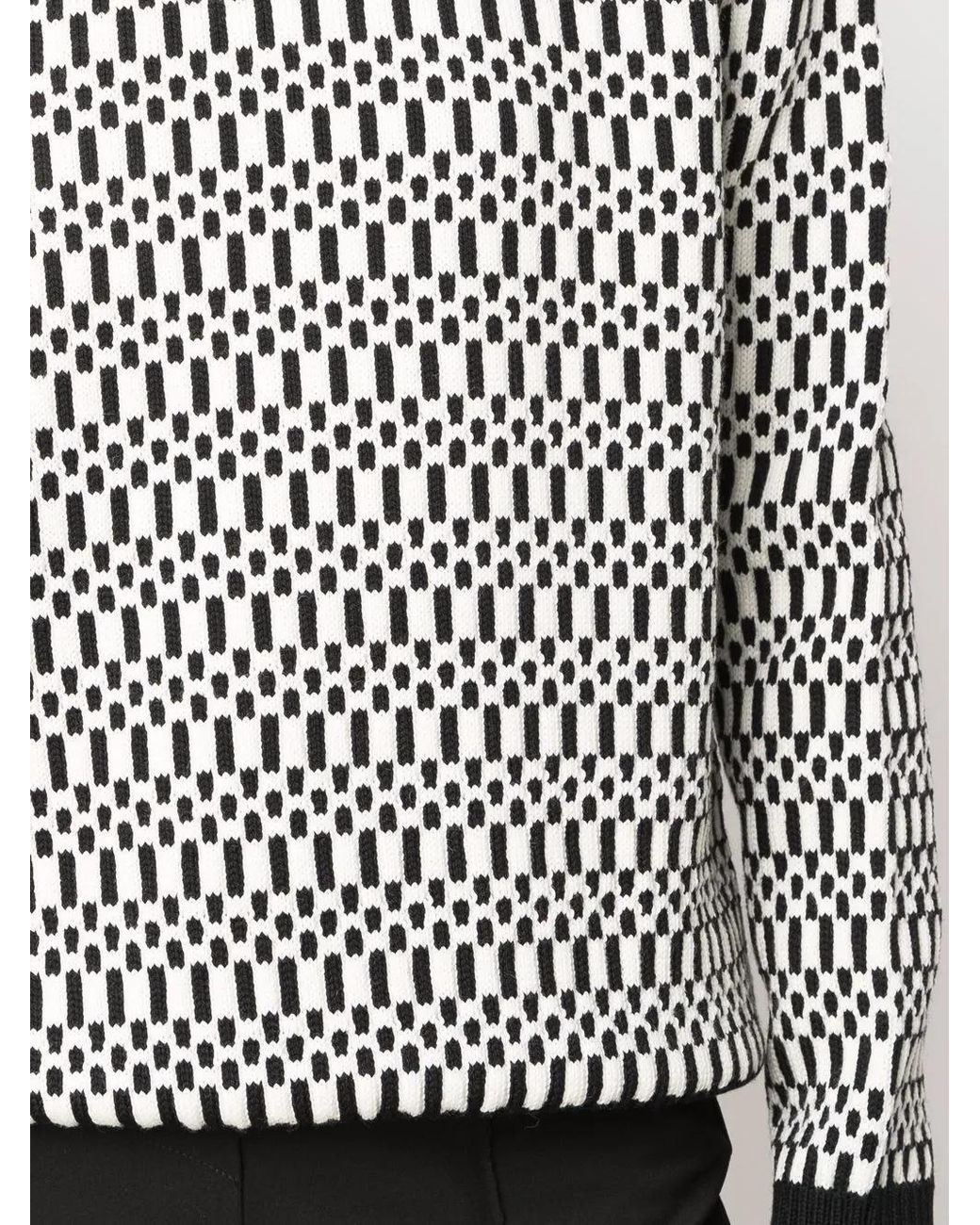 Jil Sander Black Scarf-detail Patterned Jumper