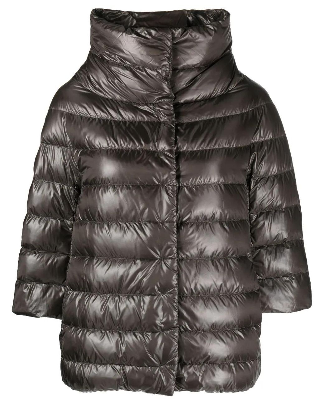 Herno Black Funnel-Neck Padded Jacket