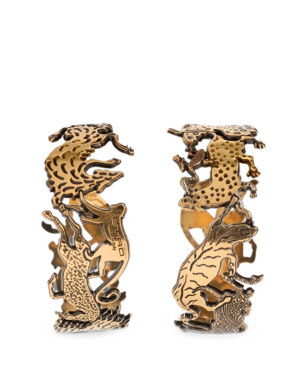 Etro Metallic Hoop Earrings With Animals