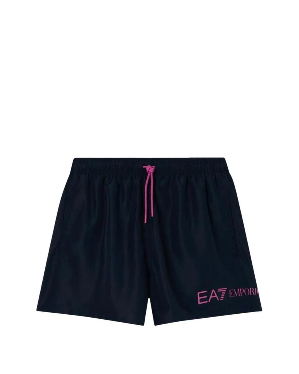 EA7 Blue Logo-Print Drawstring Swim Shorts for men
