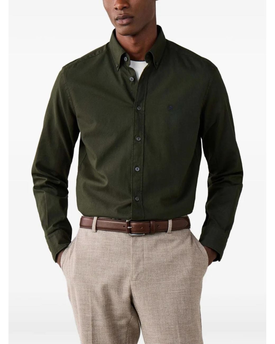 Camisa Oxford Brompton Con Botones Hackett de hombre de color Green