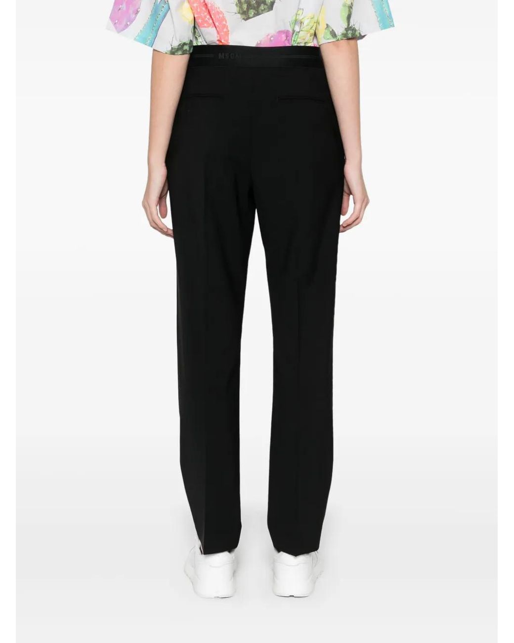 Pantalones Rectos Con Pinzas MSGM de color Black