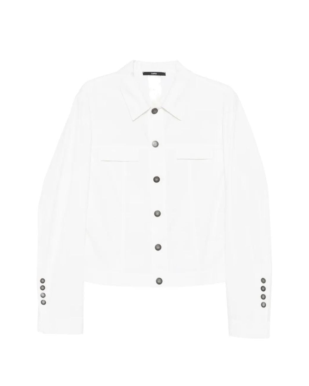 SAPIO White Cotton Shirt Jacket for men