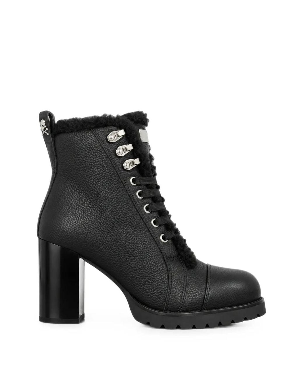 Philipp Plein Black Lace-Up Boots